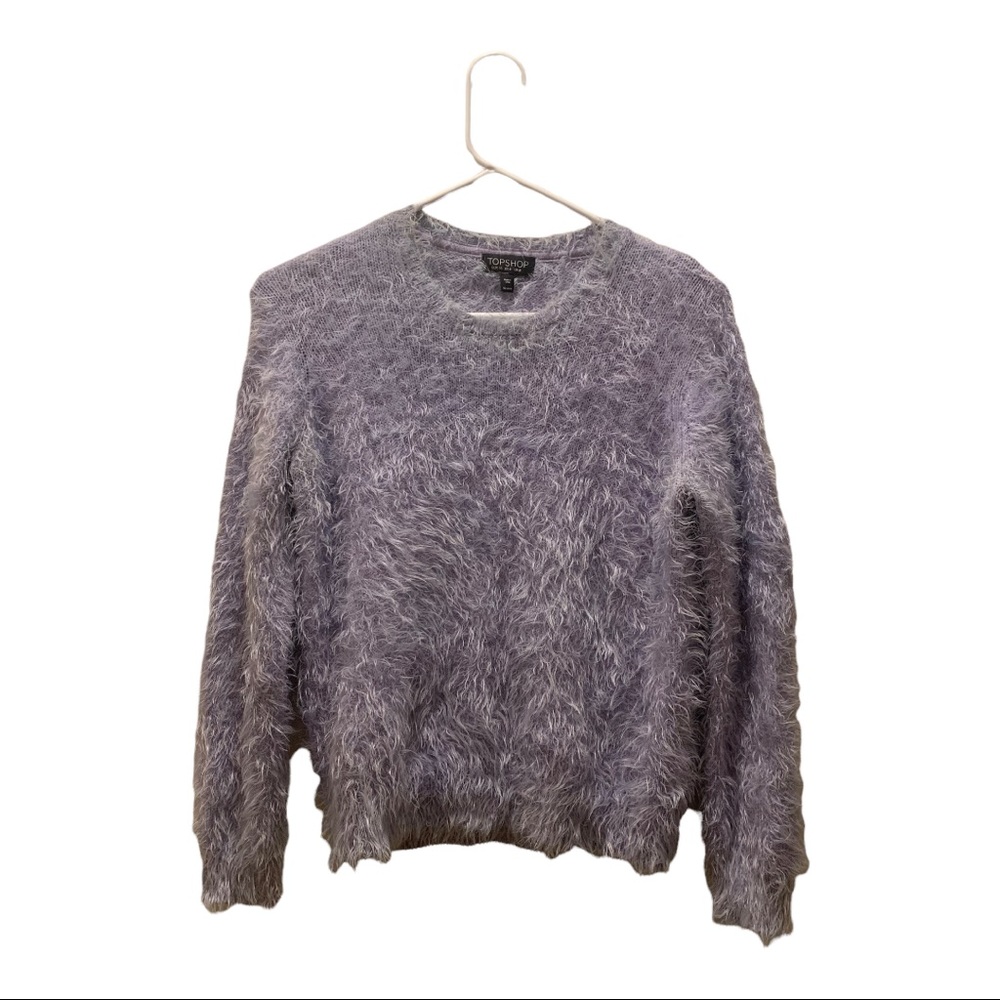 Topshop Purple Fuzzy crewneck Sweater US size 4 2000's